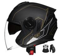 Casco Abierto 3/4 Para Motocicleta, Con Doble Visor De VentilacióN, DiseñO Abierto, Homologado Ece, Apto Para Scooters Y Ciclomotores. F,L:59-60CM