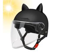 Casco Con Visiera - ABS 29 × 22 × 16,5 cm | Casco Traspirante pour scooter Bici avec ajustement réglable, design d'aération respirant, protection Cascó Per Bici E Scooter | Confort de conduite grâce à