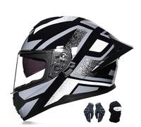 Casco De Moto Integral Para Adulto Con Doble Visera, Homologado Ece, Apto Para Hombre Y Mujer, Scooters, Patinetas, Ciclomotores Y Motos De Calle. N,L:57-58CM