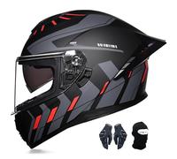 Casco De Moto Integral Para Adulto Con Doble Visera, Homologado Ece, Apto Para Hombre Y Mujer, Scooters, Patinetas, Ciclomotores Y Motos De Calle. J,S:53-54CM