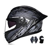 Casco De Moto Integral Para Adulto Con Doble Visera, Homologado Ece, Apto Para Hombre Y Mujer, Scooters, Patinetas, Ciclomotores Y Motos De Calle. H,XL:59-60CM
