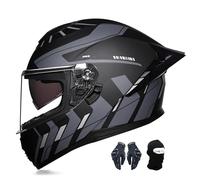 Casco De Moto Integral Para Adulto Con Doble Visera, Homologado Ece, Apto Para Hombre Y Mujer, Scooters, Patinetas, Ciclomotores Y Motos De Calle. L,XL:59-60CM