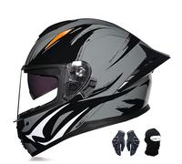 Casco De Moto Integral Para Adulto Con Doble Visera, Homologado Ece, Apto Para Hombre Y Mujer, Scooters, Patinetas, Ciclomotores Y Motos De Calle. C,XL:59-60CM