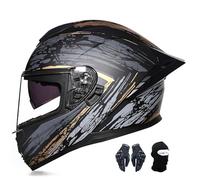 Casco De Moto Integral Para Adulto Con Doble Visera, Homologado Ece, Apto Para Hombre Y Mujer, Scooters, Patinetas, Ciclomotores Y Motos De Calle. F,S:53-54CM