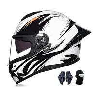 Casco De Moto Integral Para Adulto Con Doble Visera, Homologado Ece, Apto Para Hombre Y Mujer, Scooters, Patinetas, Ciclomotores Y Motos De Calle. D,S:53-54CM