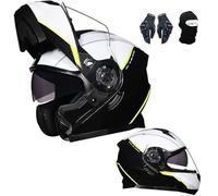 Casco De Motocicleta Abatible, Casco De Motocicleta Modular Con Visera Doble, CertificacióN Ece, Casco De Motocicleta De Carreras De Calle, Ligero Para Hombres Y Mujeres. O,M:55-56CM