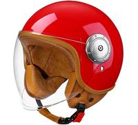 Casco De Motocicleta, Medio Casco Moto Mujer Hombre, Casco De Scooter, Casco Ciclomotor Electrico Adulto, Cascos De Moto Medio Huevo Con Visera Solar, Protección De Seguridad 4,One Size(55-60cm)