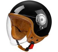 Casco De Motocicleta, Medio Casco Moto Mujer Hombre, Casco De Scooter, Casco Ciclomotor Electrico Adulto, Cascos De Moto Medio Huevo Con Visera Solar, Protección De Seguridad 6,One Size(55-60cm)