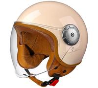 Casco De Motocicleta, Medio Casco Moto Mujer Hombre, Casco De Scooter, Casco Ciclomotor Electrico Adulto, Cascos De Moto Medio Huevo Con Visera Solar, Protección De Seguridad 3,One Size(55-60cm)