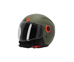 CASCO Jet Acer rezza Moto Scooter Vert Militaire Mat Homologué ECE 2206