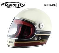 Casco Moto Integrale Vintage F656 in Fibra di Vetro Stile Classico Comfort Moder