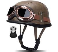 Casco Moto Jet Para Hombres Y Mujeres ECE/Dot Homologado Media Cara Casco Motocicleta Con Visera Cascos Half-Helmet Scoote Cascos Abiertos De Moto Cuatro Estaciones 5,XL