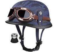 Casco Moto Jet Para Hombres Y Mujeres ECE/Dot Homologado Media Cara Casco Motocicleta Con Visera Cascos Half-Helmet Scoote Cascos Abiertos De Moto Cuatro Estaciones 10,XXL