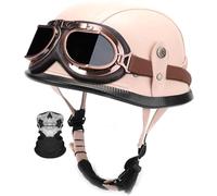Casco Moto Jet Para Hombres Y Mujeres ECE/Dot Homologado Media Cara Casco Motocicleta Con Visera Cascos Half-Helmet Scoote Cascos Abiertos De Moto Cuatro Estaciones 7,XXL