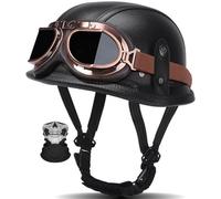 Casco Moto Jet Para Hombres Y Mujeres ECE/Dot Homologado Media Cara Casco Motocicleta Con Visera Cascos Half-Helmet Scoote Cascos Abiertos De Moto Cuatro Estaciones 2,XXL
