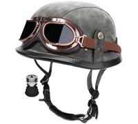 Casco Moto Jet Para Hombres Y Mujeres ECE/Dot Homologado Media Cara Casco Motocicleta Con Visera Cascos Half-Helmet Scoote Cascos Abiertos De Moto Cuatro Estaciones 9,M