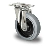 CASCOO CASCOO Roulette pivotante ø 125 mm série R4E2, roulement à billes, inox Quantité:1