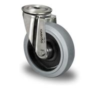 CASCOO CASCOO Roulette pivotante à trou arrière ø 125 mm série R4E2, roulement à rouleaux, acier inoxydable Quantité:1