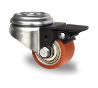 CASCOO CASCOO Roulette pivotante à trou arrière ø 50 mm série SWU5 à double roulement à billes avec frein total Quantité:1