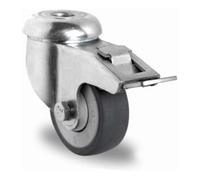 CASCOO CASCOO Roulette pivotante à trou arrière avec frein total ø 50 mm série P2T2 à roulement à billes Quantité:1