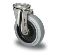 CASCOO CASCOO Roulette pivotante à trou central ø 100 mm série R4E2, roulement à billes, inox Quantité:1