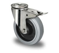CASCOO CASCOO Roulette pivotante avec frein total ø 100 mm série R4E2 roulement à billes inox Quantité:1
