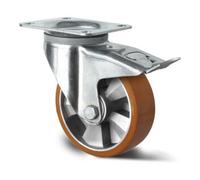 CASCOO CASCOO Roulette pivotante avec frein total ø 125 mm Série BAU5 Double roulement à billes E-Serie Quantité:1