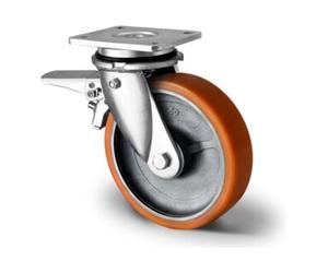 CASCOO CASCOO Roulette pivotante avec frein total avant ø 125 mm Série I2U5 à double roulement à billes Quantité:1