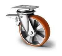 CASCOO CASCOO Roulette pivotante avec frein total avant ø 160 mm Série BAU5 à double roulement à billes Quantité:1