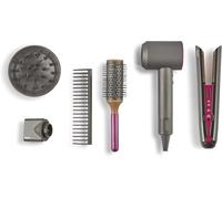 Casdon Dyson Jouets - Kit de Coiffure Supersonic & Corrale Deluxe - Lisseur et sèche-Cheveux Fonctionnels - Comprend des lumières et des Sons interactifs - 3 Ans +, Gris