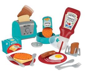 Casdon Heinz Ensemble de cuisine pour petit déjeuner toute la journée | Ensemble de jeu de petit-déjeuner 20 pièces pour enfants à partir de 2 ans | Comprend un grille-pain Heinz et un ketchup à la