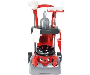 Casdon Henry & Hetty Jouets - Chariot de Nettoyage Henry Deluxe - Ensemble Rouge inspiré d'Henry avec aspirateur à Main Fonctionnel - Chariot de Nettoyage pour Enfants avec Accessoires - 3 Ans & +