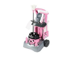 Casdon Henry & Hetty Jouets - Chariot de Nettoyage Hetty Deluxe - Ensemble Rose inspiré d’Hetty avec aspirateur à Main Fonctionnel - Chariot de Nettoyage pour Enfants avec Accessoires - 3 Ans & +