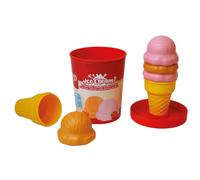 Casdon Miko Glace Jouet, Fraise et Caramel, Dès 2 Ans | Pot avec boules et cornets de glace jouet à préparer et servir pour des jeux de rôle imaginatifs.