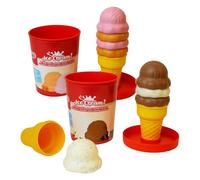 Casdon Miko Glaces Jouets, Lot de 2, Dès 2 Ans | Set de glaces jouets avec pots, boules et cornets pour cuisines imaginaires, marchandes et jeux de rôle.