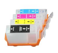 CasdsDtub Cartouche d'encre Rechargeable, 4 pièces, Compatible avec IP3000 550i MP700 MP730 S400 BCI-3EBK BCI-6C/M/Y