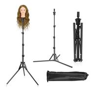 CASDUCT Support de tête de mannequin réglable de 160 cm, support de tête de mannequin en métal renforcé pour entraînement de coiffure, cosmétologie, noir