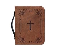 Case biblique, Classic PU Bible Book Case | Case de livre de transport protectrice pour les femmes, sac d'Écriture à fermeture éclair avec poignée de transport, vintage