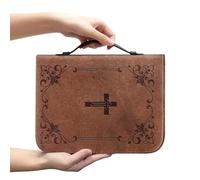 Case biblique, Classic PU Bible Book Case | Case de livre de transport protectrice pour les femmes, sac d'Écriture à fermeture éclair avec poignée de transport, vintage