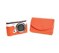 Case Camera Bag TP Main Véritable Cuir véritable Caméra Complet pour Casio EX-ZR3500 ZR3500 Orange