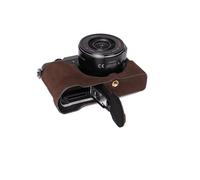 Case Camera Bag TP Main Véritable Cuir véritable moitié de caméra pour Panasonic GX85 GX80 GX7 II Dark Brown Fond Ouvert