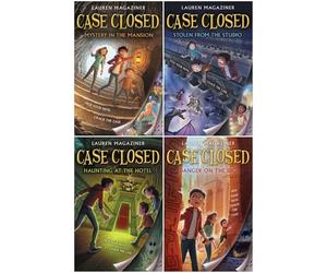 Case Closed Series 4-Book Collection Set - A Thrilling Middle-Grade Detective Adventure - Mystery in the Mansion, Stolen from the Studio, Haunting at the Hotel, Danger on the Dig