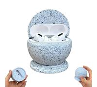 Case Compatible for Airpods Pro 1/2, Unique Artificial Stone Pillar Marble Texture Earphone Protective Case, Anti-Scratch Cute Round Earphone Protector Cover with Stand Base