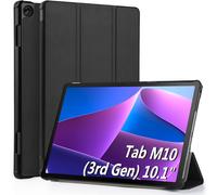 Case Compatible With Lenovo Tab M10 3rd Gen 10.1 Inch 2022 (Tb-328f/Tb-328x) Black, Ultra Slim Protective Pu Leather Case Cover Cases