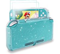 Case Compatible with Switch Lite 2019,Crystal Glitter Bling Case Soft TPU Absorption Anti-Scratch Design for Switch Lite Case + [2 Pack] Tempered Glass Screen Protectors