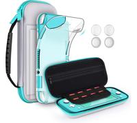 Case Compatible with Switch Lite 2019,Protective Cover + Transparent Case + Screen Protector Compatible for Switch Lite + 4 Thumb Grip,Grey