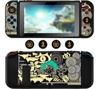 Case Compatible with Switch,Soft Protective Case with Joy Con Cover and Thumb Guard,Cool Dockable Switch Case Shock Absorption Protective Cover-Yellow