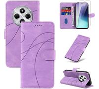 Case Compatible With Xiaomi Redmi 14c/Poco C75/Redmi A4 5g With 1 Piece Tempered Glass Screen Protector,Pu Leather Flip Cover,Stand And Wallet Function (Purple)