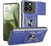 Case Cover Compatible With Motorola Edge 60 Fusion (6.67 Inches) Hard Pc And Tpu Silicone Case Cover With 360° Rotating Stand Blue