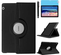 Case Cover for Huawei MediaPad T5 10.1 Inch 2018 (AGS2-W09 AGS2-L09 AGS2-L03) ¿ 360 Degree Rotation Full Protection Kickstand Case Cover with Pen Screen Film (Black)
